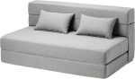 Convertible Folding Sofa Bed - Chair Bed Sleeper with Pillow, Modern Linen Fabric Fold Out & Futon Couch, Foldable Mattress for Living Room/Dorm/Guest Use/Home Office, Full Size, Light Gray