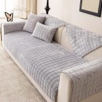Velvet Couch Cover,Faux Fur Couch Cover,Washable Plush Couch Cover,Anti Silp Plush Sofa Cover,Furniture Protector for Pets(Light Grey,36"x63"/Loveseat Sofa Cover)